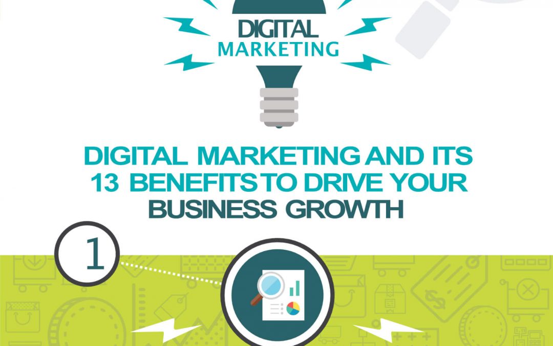 DIGITAL MARKETING AND ITS 13 BENEFITS TO DRIVE YOUR BUSINESS GROWTH